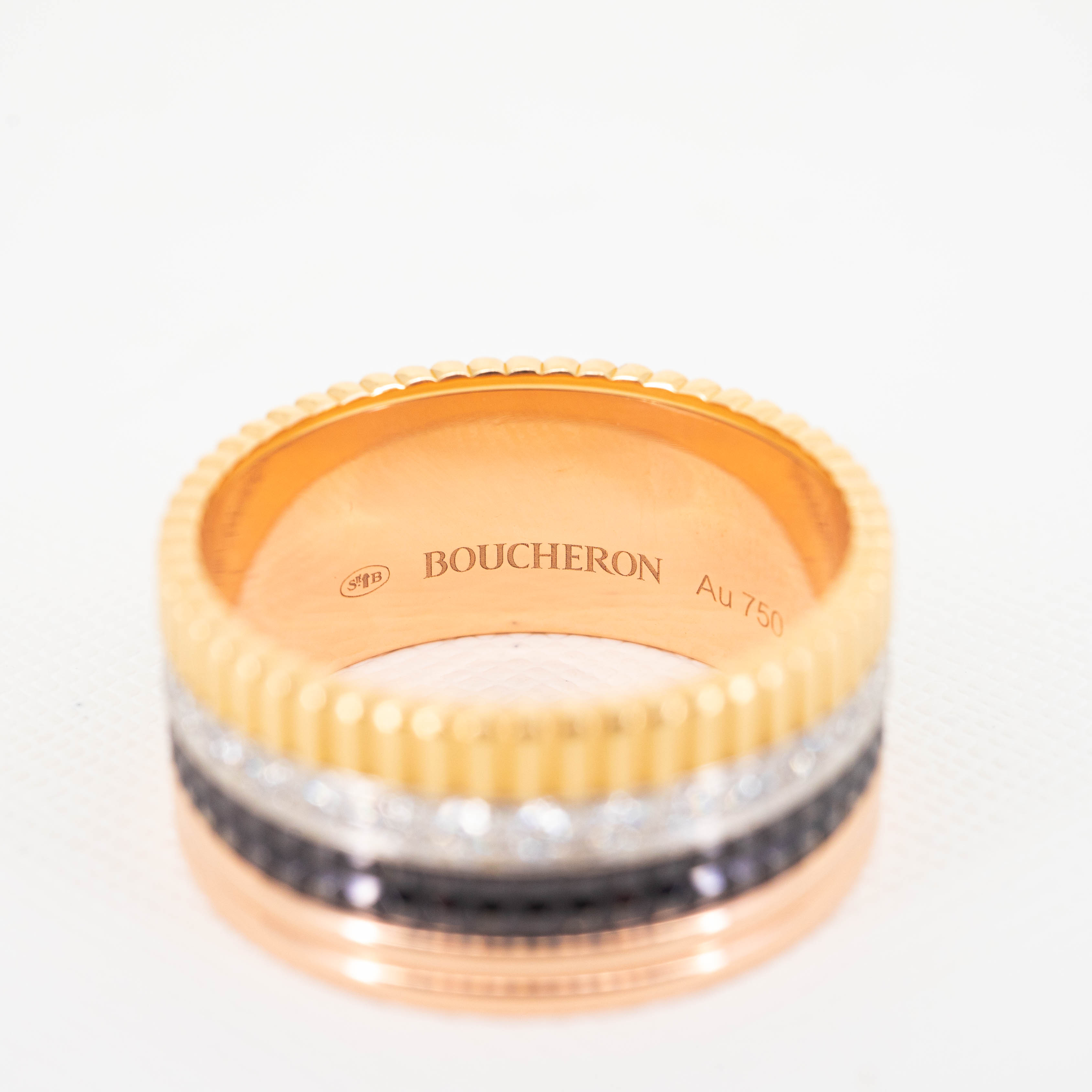 แหวน Boucheron Quatre Classique Large Ring 3Colors+Brown PVD ไซส์ 67# (Used)Ring Pouch และ Copy Receipt