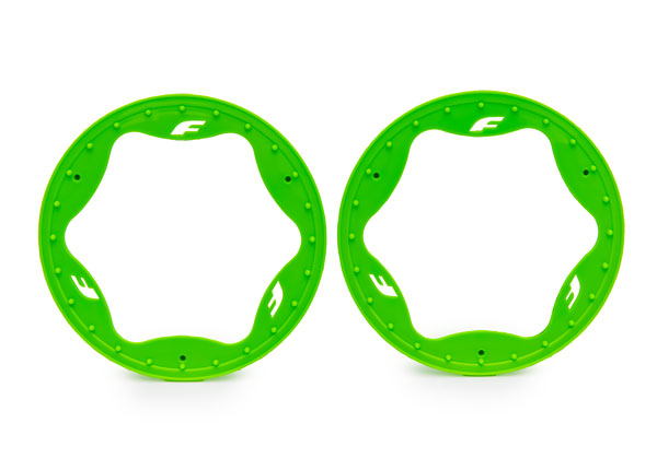 10948-GRN Beadlock rings, rear, green (4.3") (2)