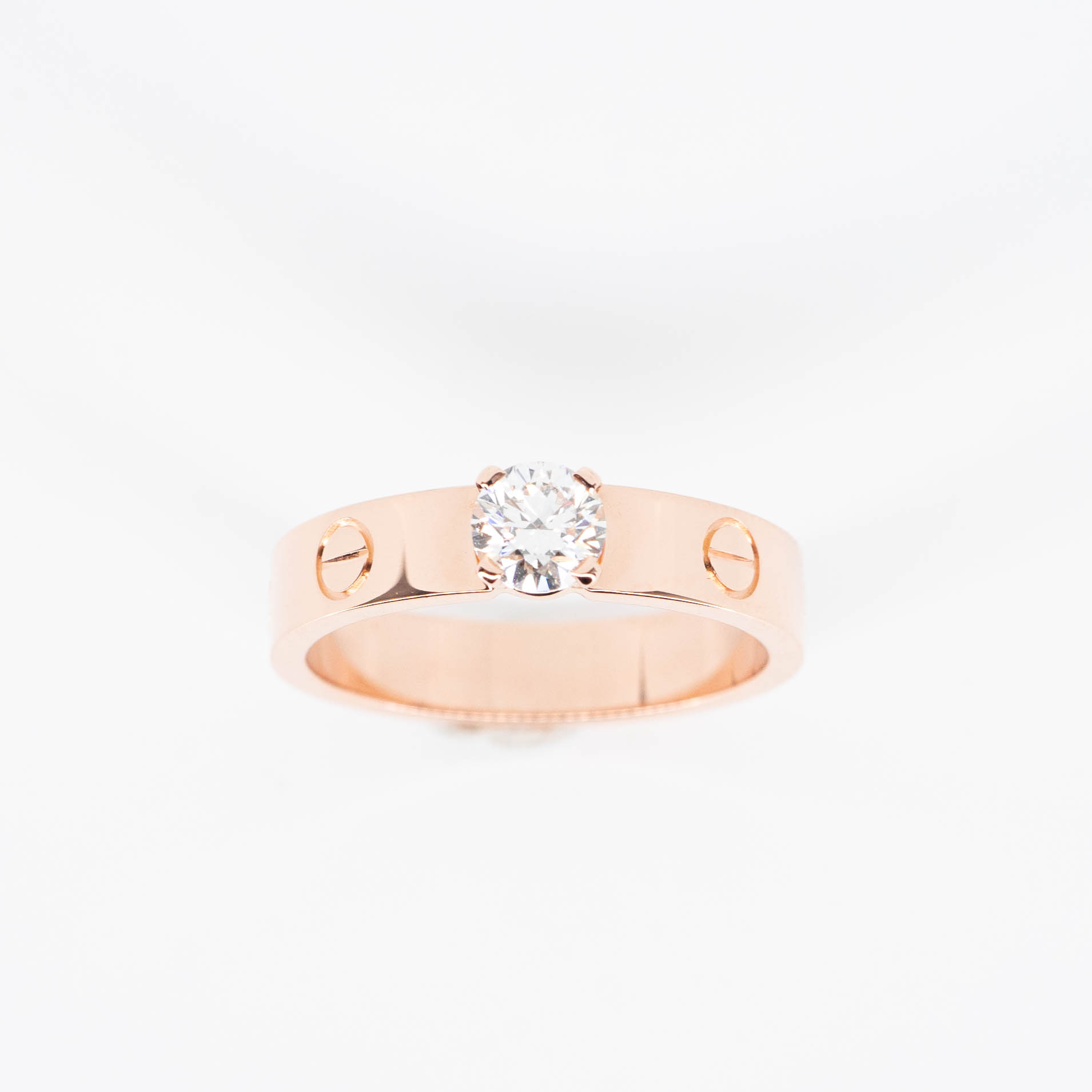 แหวน Cartier Love Solitaire ring 0.37ct G VVS2 ทองชมพู18K ไซส์ 51# (Used) +กล่องและการ์ดShopไทยและใบเซอร์GIAและใบเสร็จ