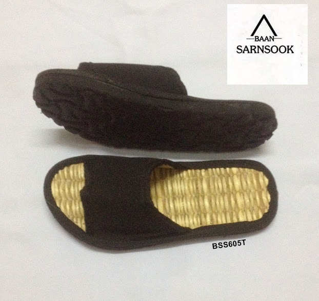 BSS302R: รองเท้าแตะสานแบบสวมสีดำ ราคาส่ง 1โหล :12คู่