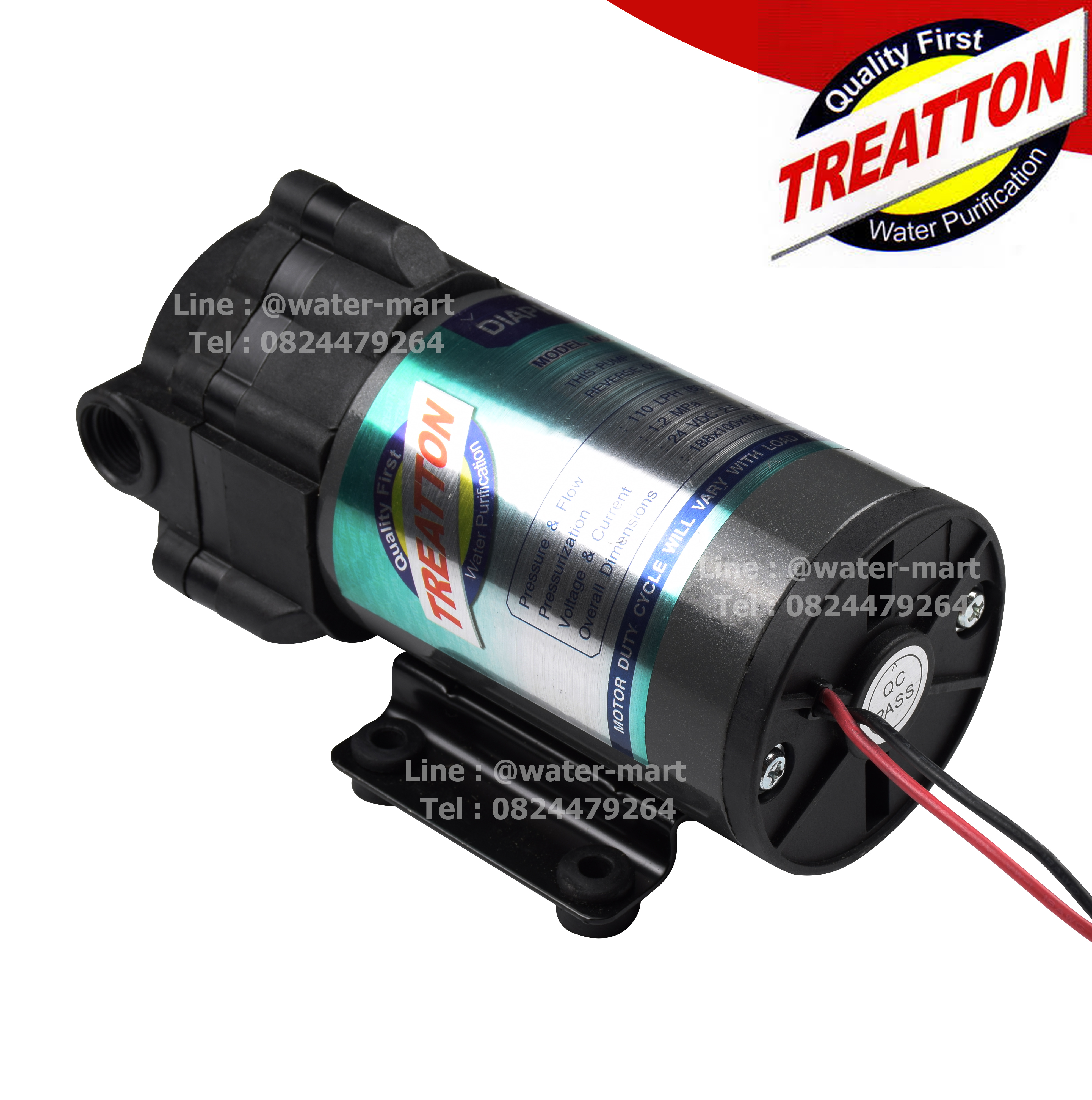 ปั้มไดอะแฟรม TREATTON Diaphragm Pump R/O-300 GPD, ปั๊ม RO 300 GPD พร้อมหม้อแปลงและข้อต่อ