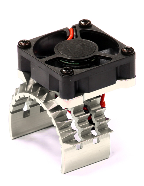 INT-T8635SILVER T2 Motor Heatsink w/ Cooling Fan for Traxxas 1/10 Stampede 4X4 & Slash 4X4