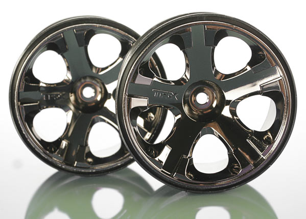 5576A Wheels, All-Star 2.8" (black chrome) (nitro rear/ electric front) (2)