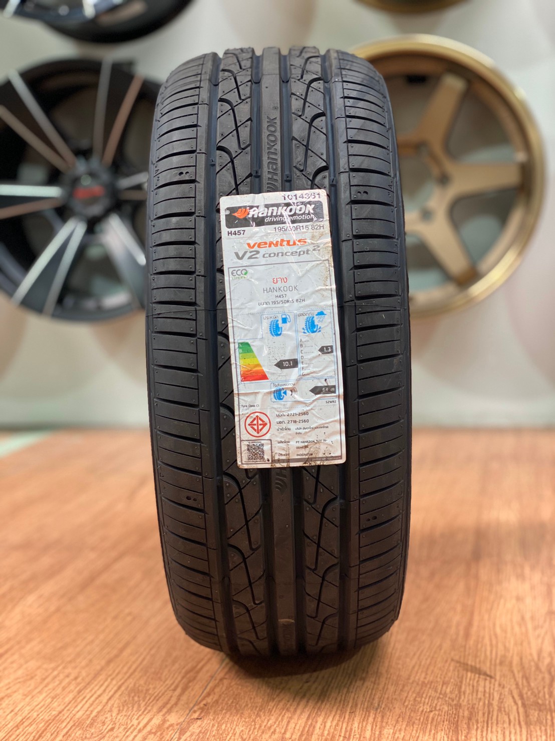 ยางใหม่นุ่มเงียบ Hankook V2 195/50R15 ยางใหม่ปี2020 พร้อมติดตั้งฟรี