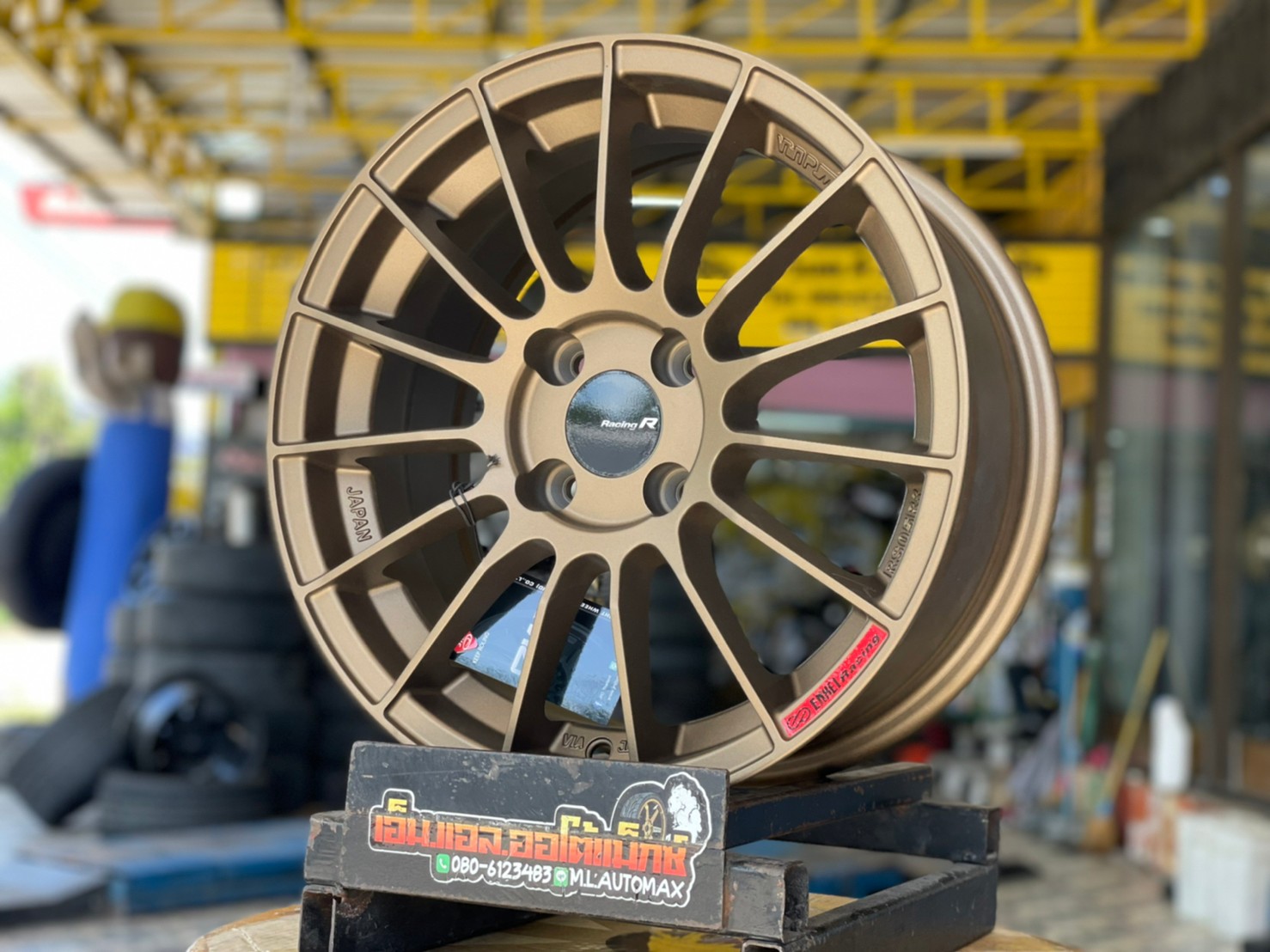 RS005 ล้อแม็กขอบ15 Brightwheels BW-39 ล้อขอบ15 กว้าง7 ออฟ32 4รู100 สีน้ำตาล(F-BR)