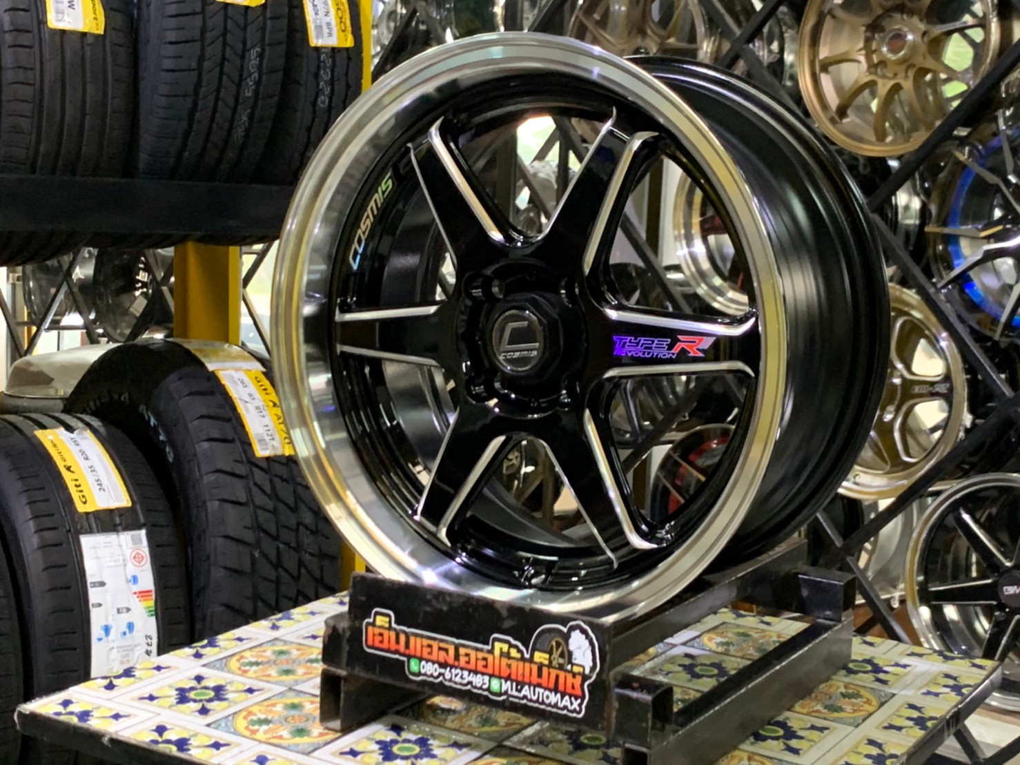 ล้อแม็กซ์ใหม่ขอบ15 #COSMIS TYPE-R 4รู100 กว้าง7 ออฟ35