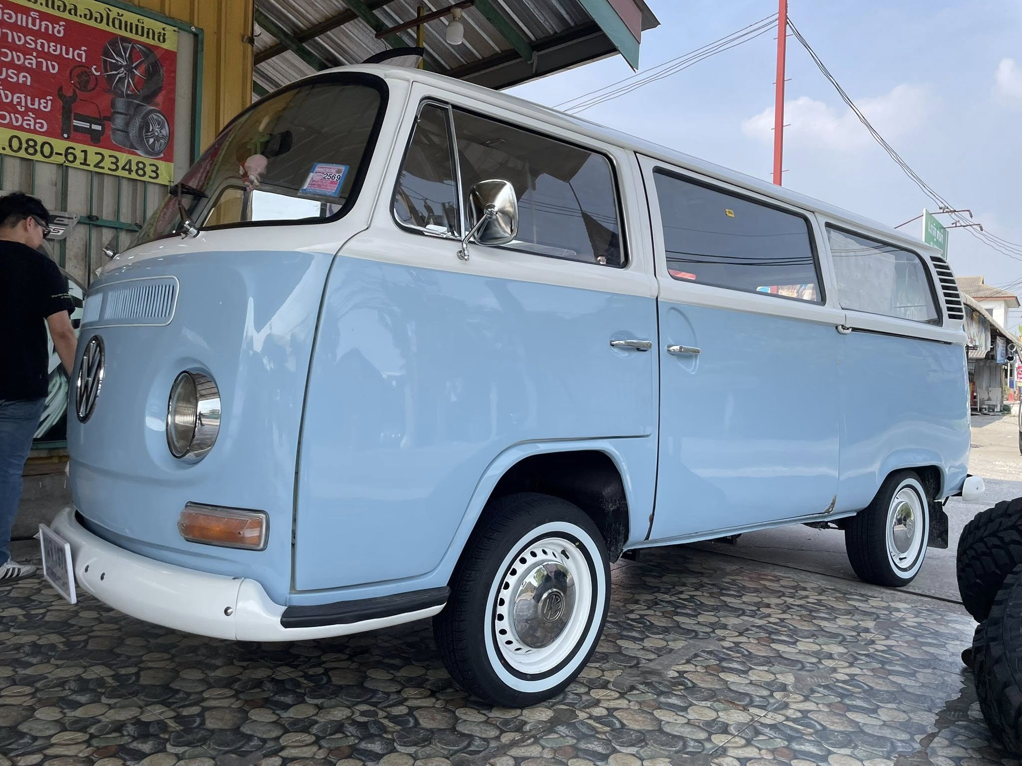 🛞❤️ #Volkswagen_Samba 🚘เปลี่ยนยาง 🛞🐘#SAILUN ขอบขาว185/70R14