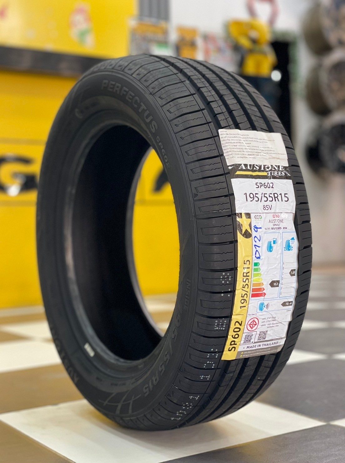 ยางใหม่ AUSTONE SP602 195/55R15 ยางผลิตไทย คุ้มค่ารับประกันบาดบวมเบียดตำ365วันเคลมฟรี ยางใหม่ปี2024