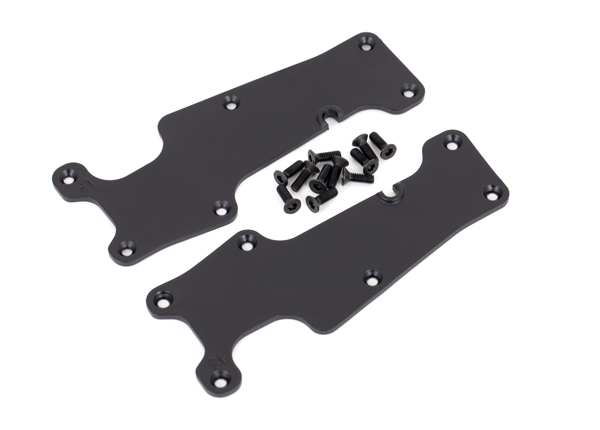 9633 Suspension arm covers, black, front (left and right)/ 2.5x8 CCS (12)