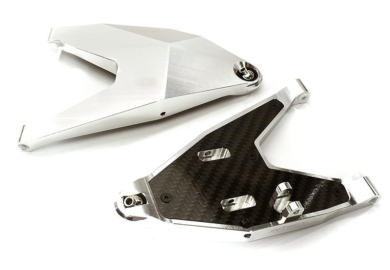 INT-C28607SILVER Machined Front Lower Suspension Arms for Traxxas 1/7 Unlimited Desert Racer