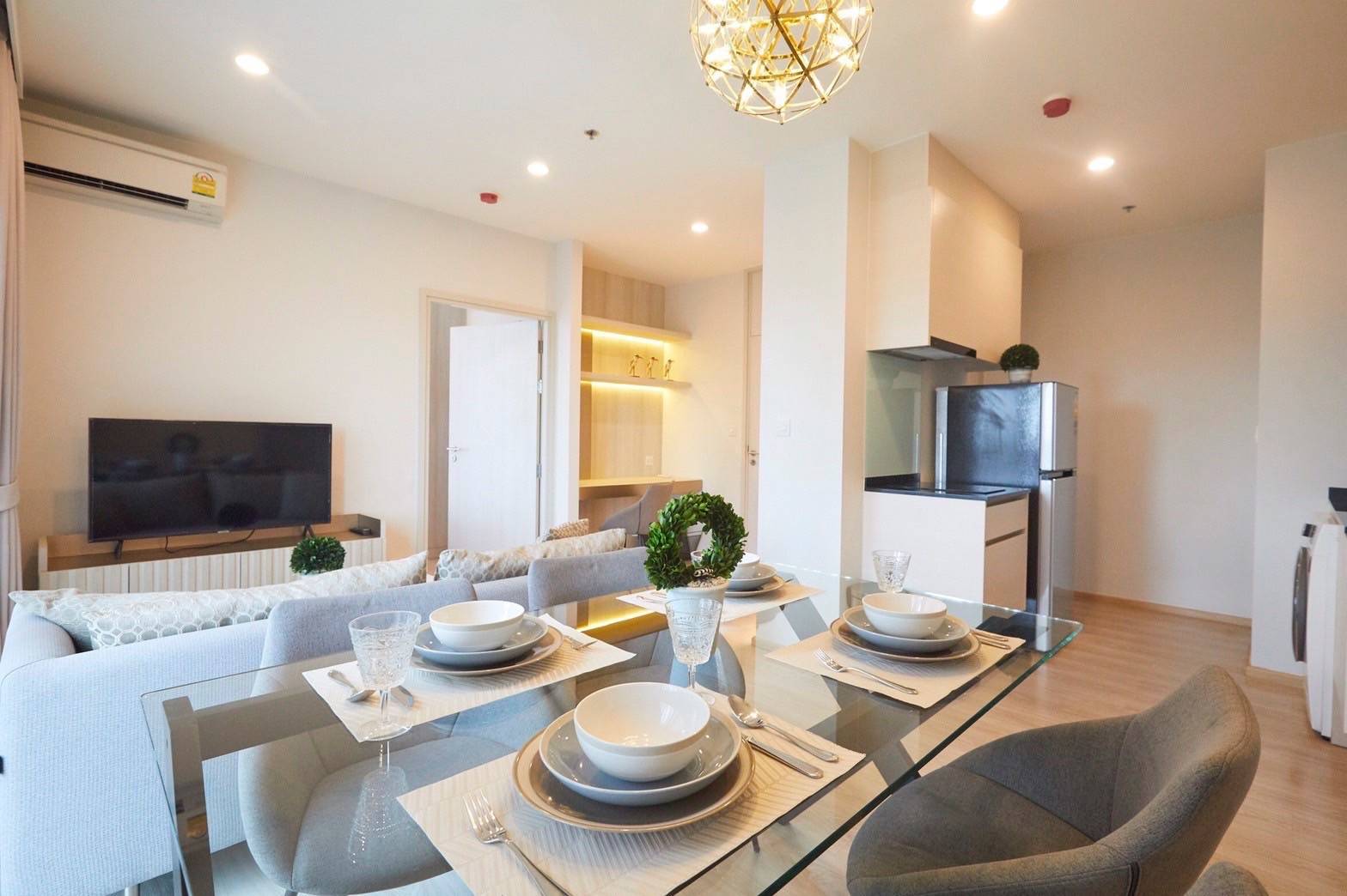 *FOR RENT* Noble Revolve รัชดา 1 ห้องแต่งสวย2ห้องนอน Fully furnished ใกล้ MRT ศูนย์วัฒนธรรม 130 ม.