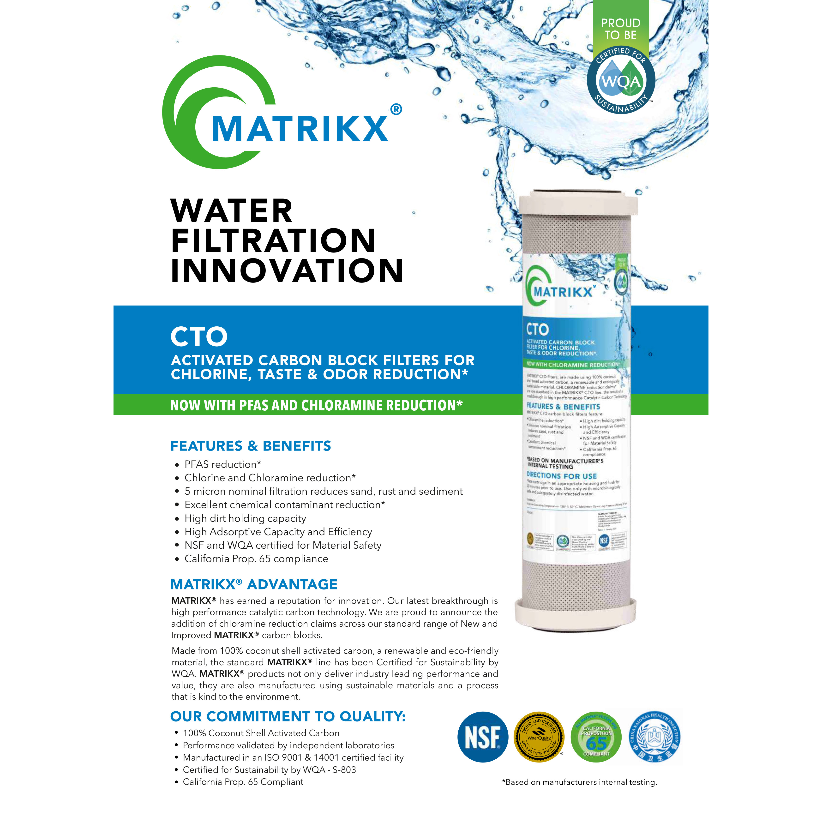 MATRIKX ไส้กรองน้ำ Block Carbon รุ่น CTO 5 ไมครอน ขนาด 10 นิ้ว