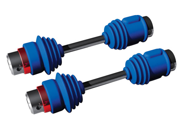 4949R Driveshafts, center T-Maxx (steel constant-velocity) front (1)/ rear (1) (assembled w/inner and outer dust boots, for T-Maxx w/Optidrive transmission)