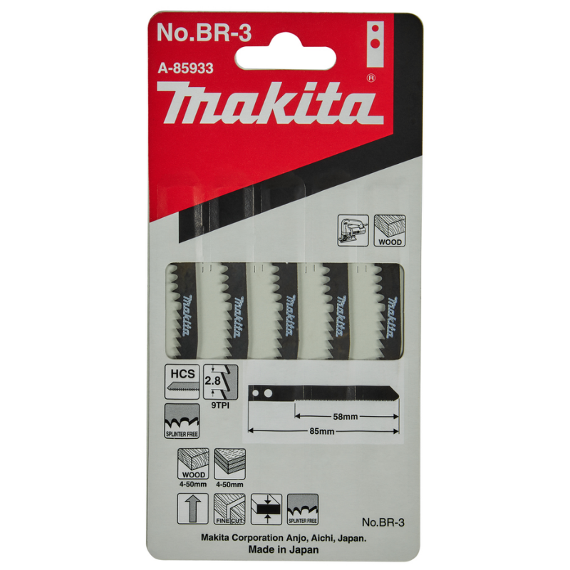 ใบเลื่อยจิ๊กซอว์ BR-3 (5ใบ/1PAC) รุ่น A-85933 MAKITA