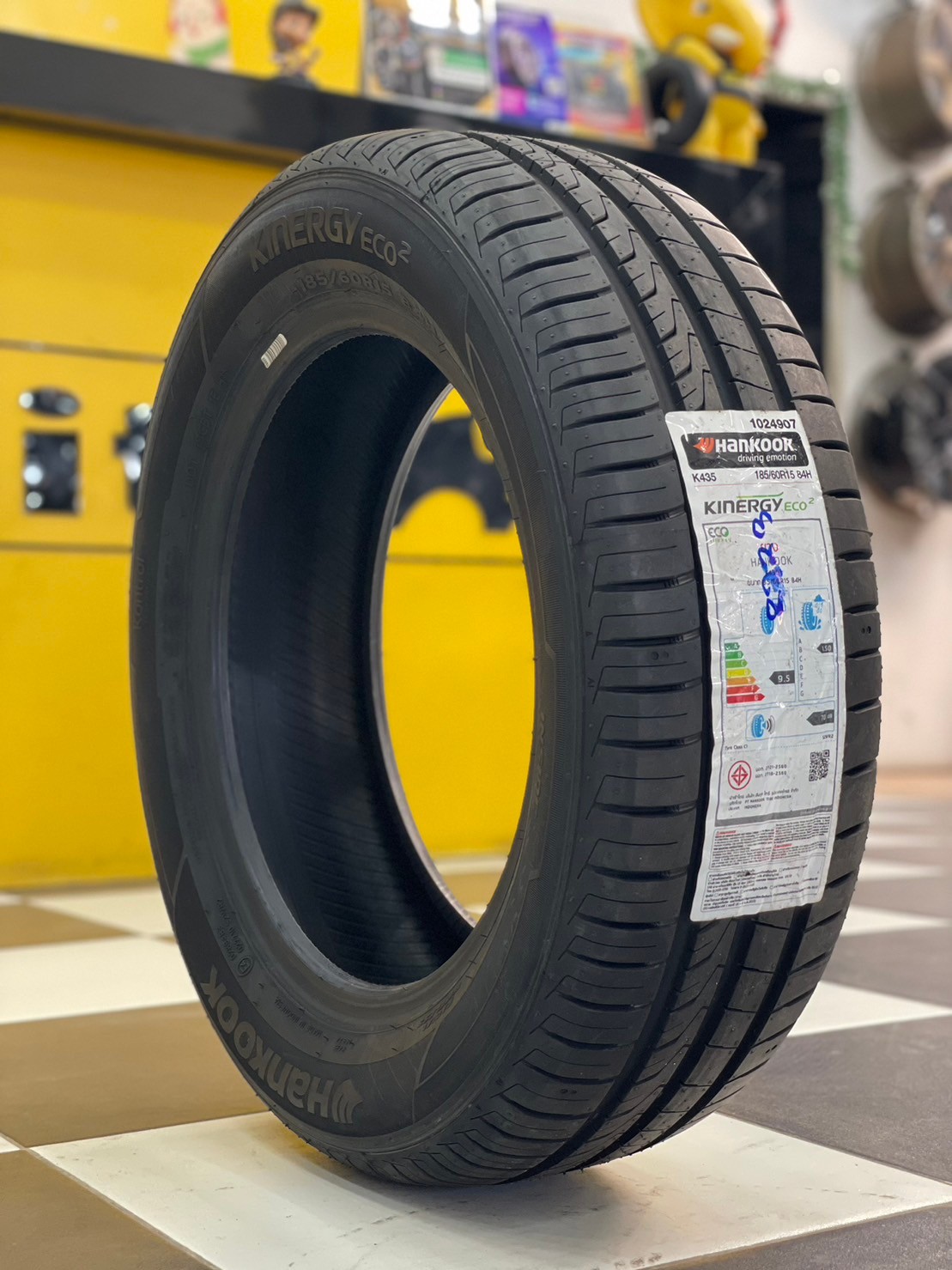 HANKOOK Kinergy Eco2 185/60R15 ยางใหม่ปี2023 ยางแบรนด์สัญชาติเกาหลี ยางคุณภาพดี นุ่มเงียบ