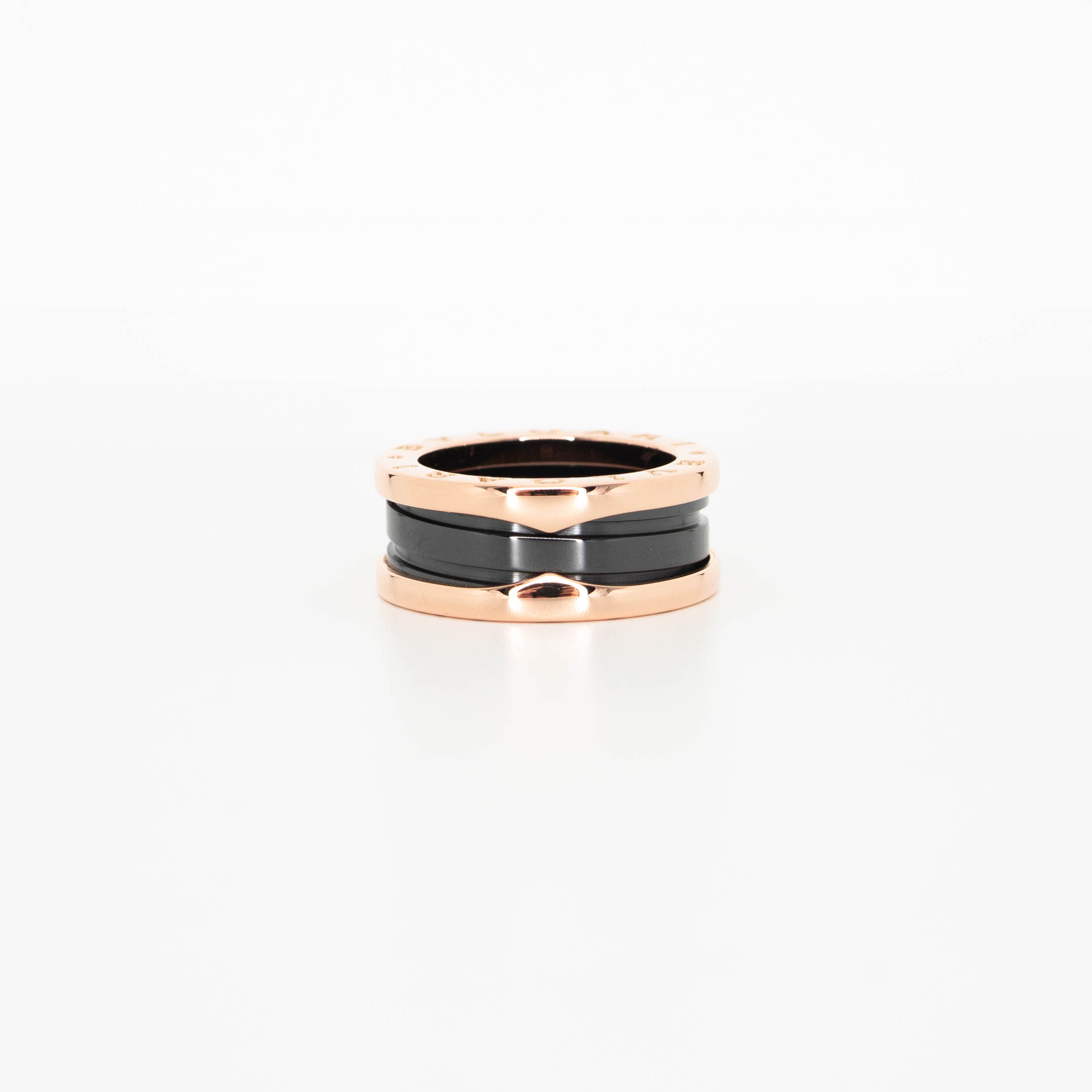 แหวน Bvlgari B.zero1 2band Black Ceramic ทองชมพู18K ไซส์ 49# (Used)