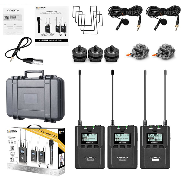 COMICA CVM-WM200A ชุดไมค์ไร้สายสำหรับกล้องวีดีโอ 80 ชาแนล ย่าน UHF