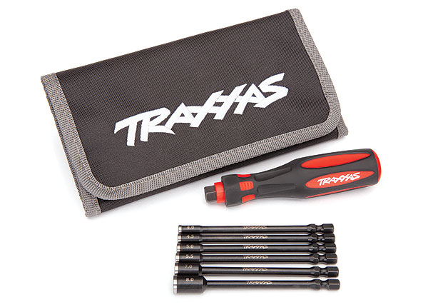 8719 Speed Bit Master Set, nut driver, 6-piece, includes premium handle (medium), travel pouch, and nut drivers (4.0mm, 4.5mm, 5.0mm, 5.5mm, 7.0mm, 8.0mm), 1/4' drive