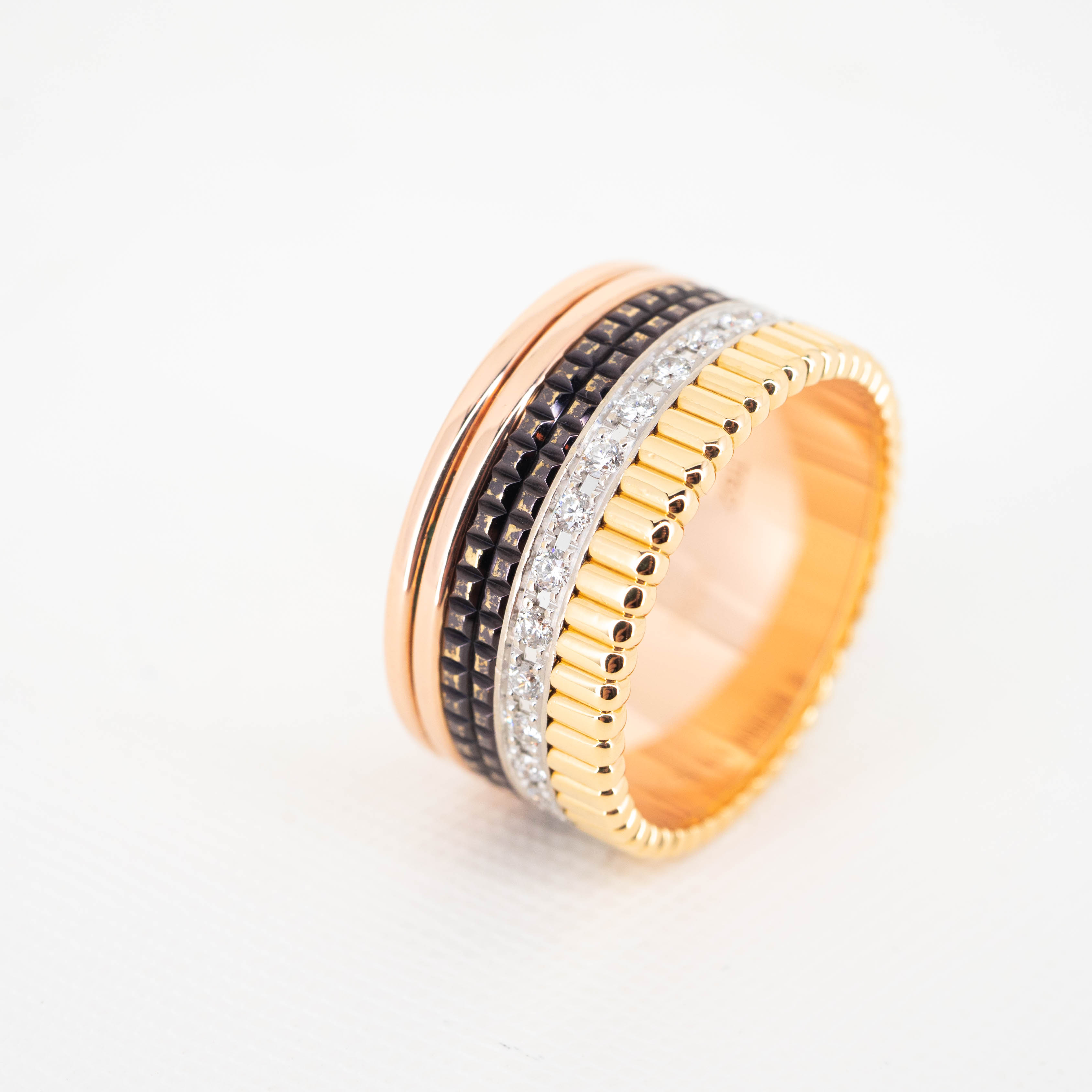 **Sold** แหวน Boucheron Quatre Classique Large Ring 3Colors+Brown PVD ไซส์ 62# (Used) +Ring Pouch และ Copy Receipt