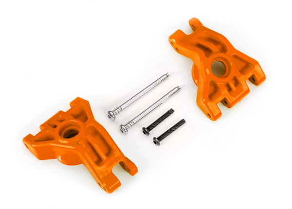 9050T Carriers, stub axle, rear, extreme heavy duty, orange (left & right)/ 3x41mm hinge pins (2)/ 3x20mm BCS (2) (for use with #9080 upgrade kit)