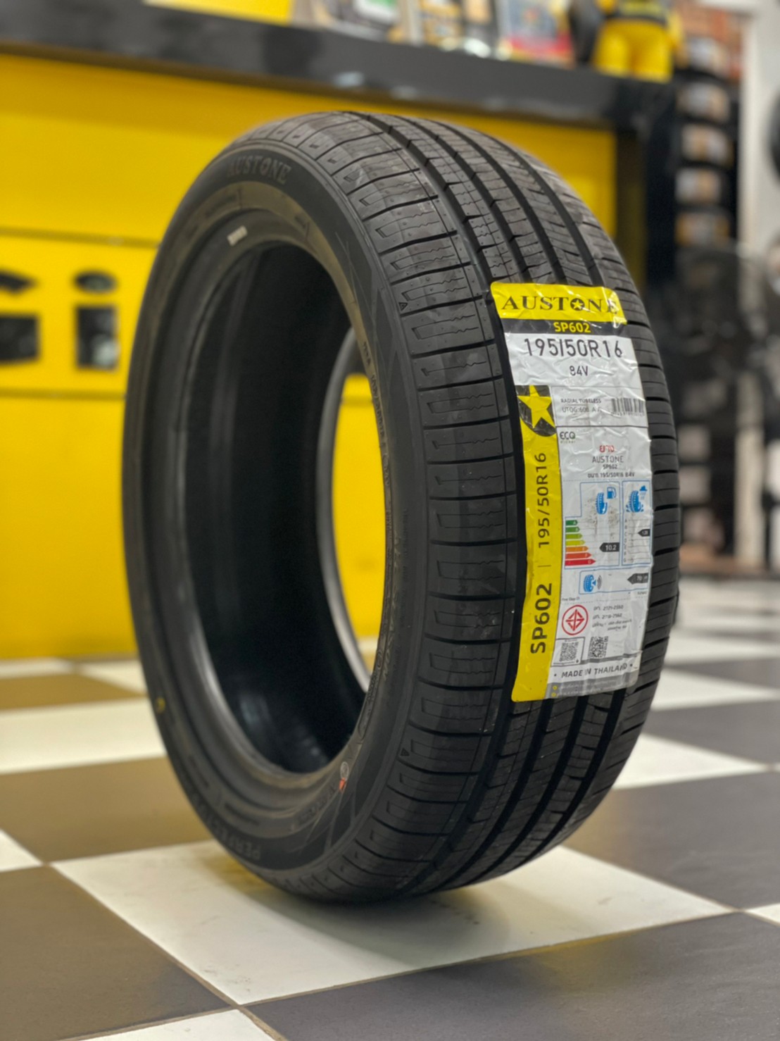 ยางใหม่AUSTONE SP602 195/50R16 ยางผลิตไทย คุ้มค่ารับประกันบาดบวมเบียดตำ365วันเคลมฟรี