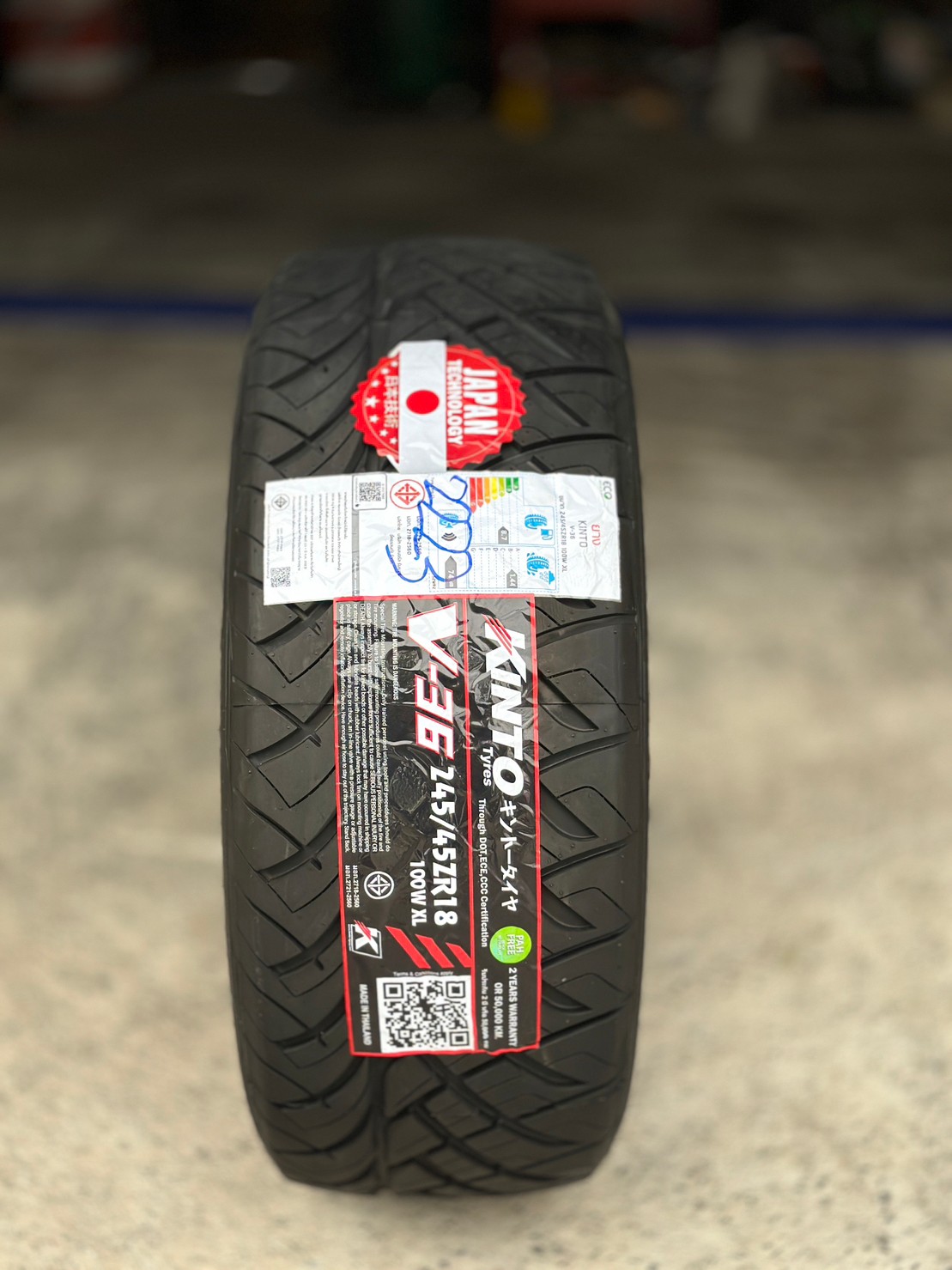 KINTO V-36 ยางไทย 245/45R18 ยางใหม่ปี2023