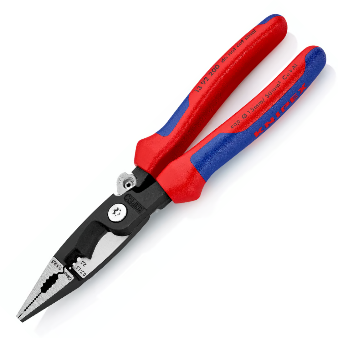 คีมปากรวมสำหรับงานติดตั้งไฟฟ้า ด้ามหนา ขนาด 8" 6 ฟังก์ชั่น No.13 92 200 KNIPEX