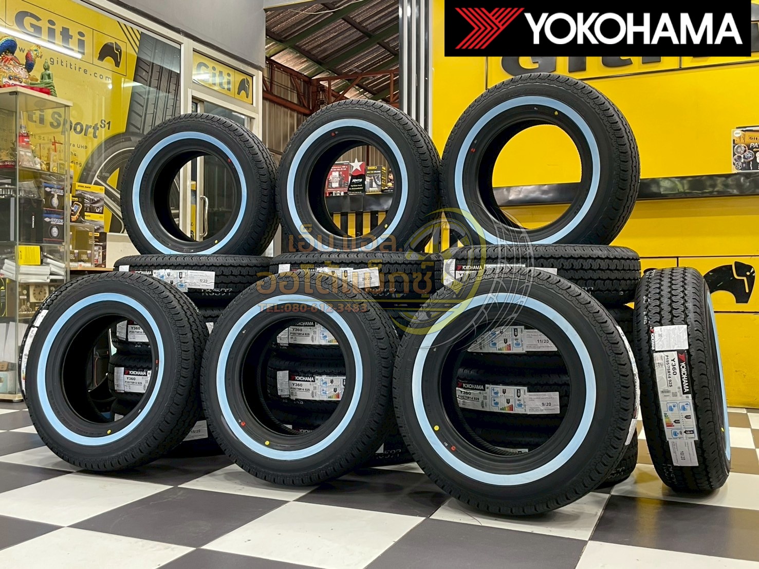 ‼️ #ยางขอบขาวแท้ #YOKOHAMA #Y360 195/75R14 ยางใหม่ปี2025