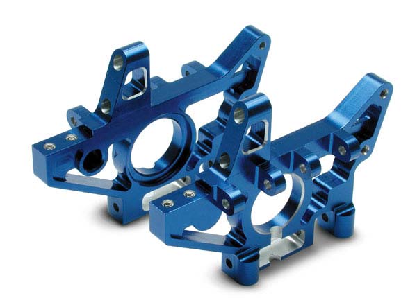 4929X Bulkheads, rear (machined 6061-T6 aluminum) (blue)(L&R) (requires use of 4939X suspension pins)