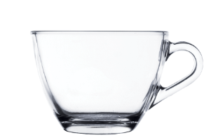 แก้วกาแฟใส มีหู ทรงเตี้ย 220 มล.