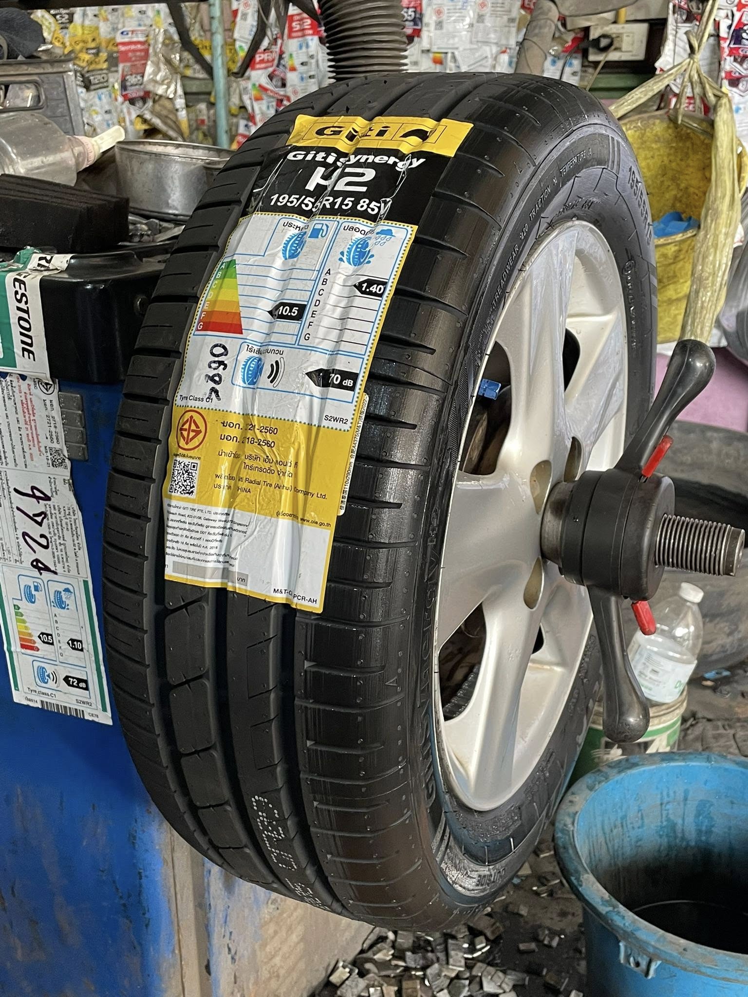 🛞❤️ #TOYOTA_VIOS🚘เปลี่ยนยาง 🛞🐘#GITI_SynergyH2_195/55R15 #ยางคุณภาพดีนุ่มเงียบ