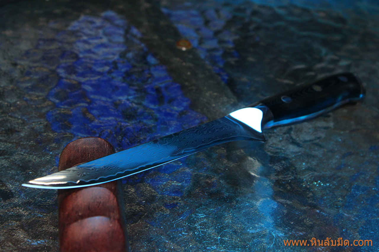 Damascus boning knife