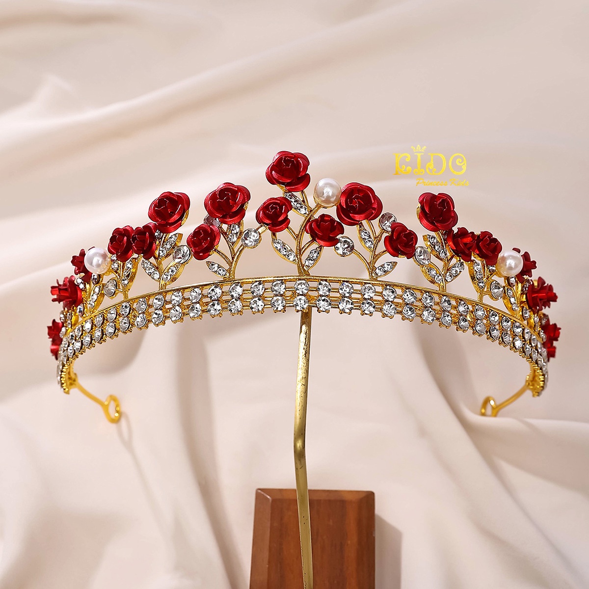 มงกุฎเด็ก(หน้าร้านอยู่รัชดา)KF691 มงกุฎกุหลาบแดง สวยหรู