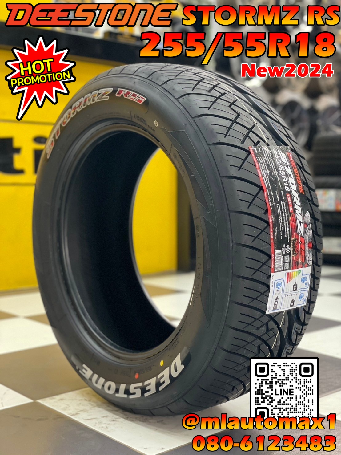 💥💥#Deestone Stormz RS Tattoo 255/55R18 ยางใหม่ปี2024💥 Limited Edition🐉❤️