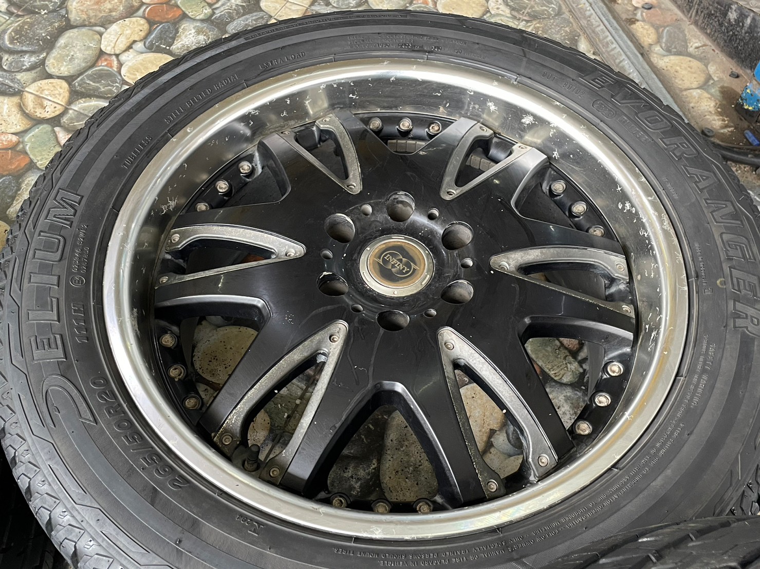 #ล้อแม็กซ์มือสองขอบ20 #Infinity 20x9 ET20 #6x139.7 สีดำขอบเงาพร้อมยาง 265/50R20 ยางปี20