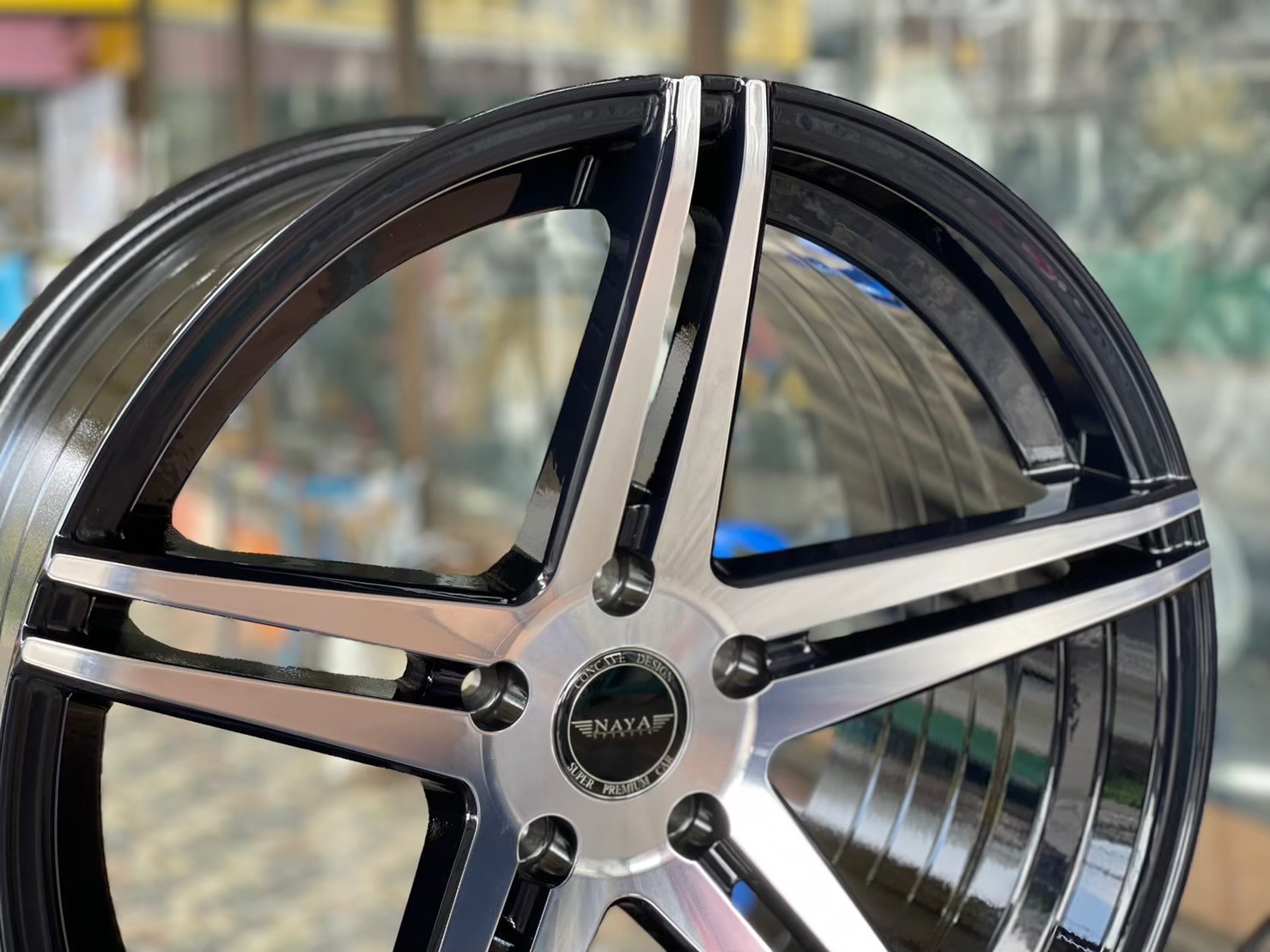 ล้อแม็กซ์ใหม่ขอบ19 #NAYA 19x9.5 ET20 5x120 สีดำ หน้าเงา 5ก้านคู่