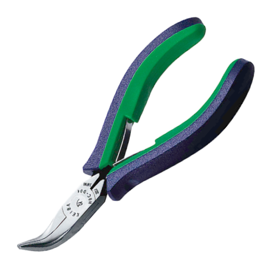 คีมปากแหลมงอ ด้ามหนา 2 สี มินิ มี ขนาด 5" No.HBC-D04 KEIBA