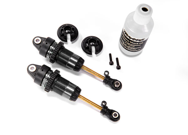7461X Shocks, GTR long, hard-anodized, PTFE-coated bodies with TiN shafts (assembled) (2) (without springs)
