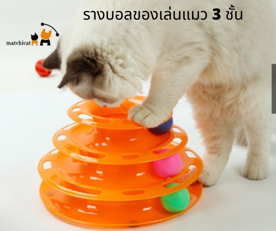 รางบอลของเล่นแมว 3 ชั้น