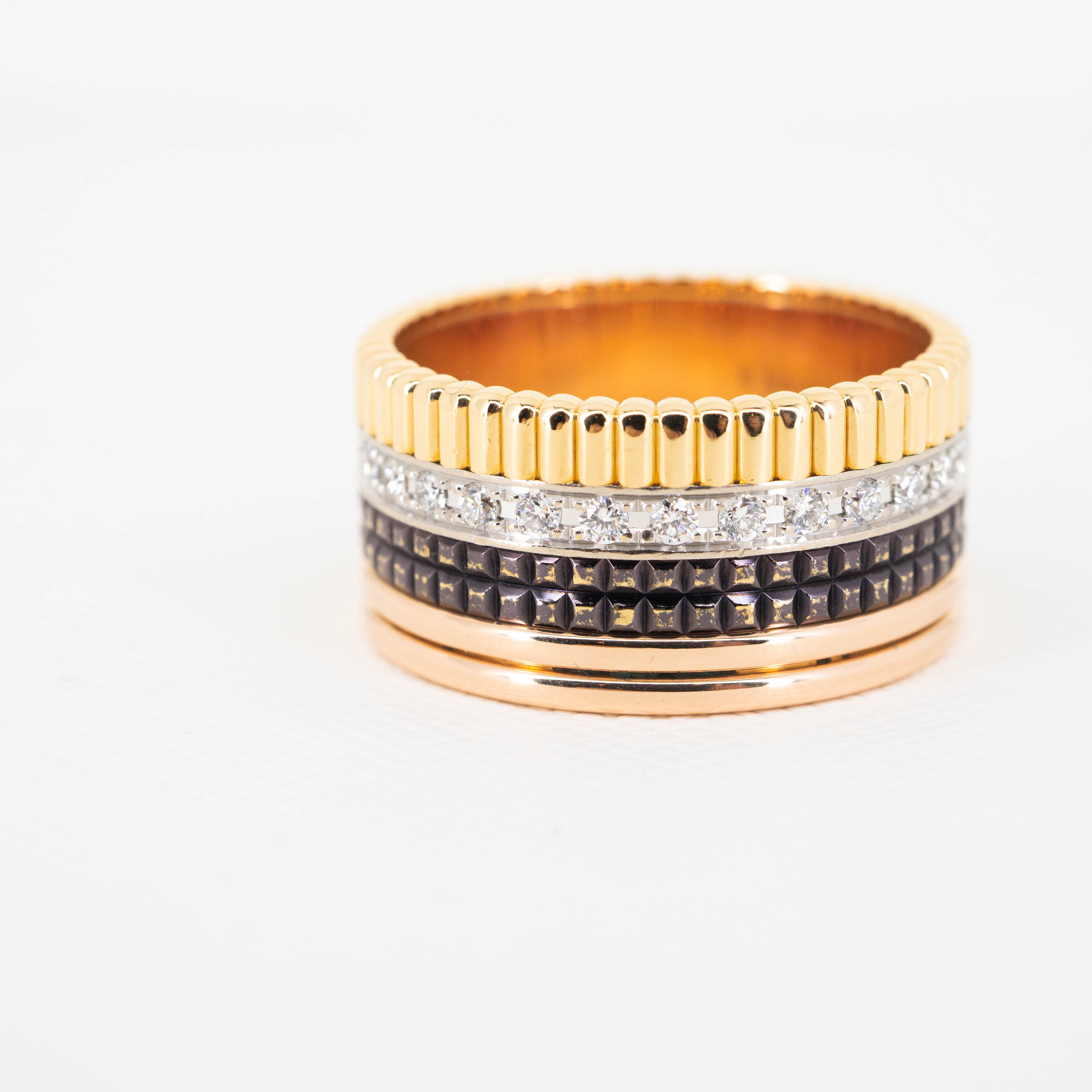 **Sold** แหวน Boucheron Quatre Classique Large Ring 3Colors+Brown PVD ไซส์ 62# (Used) +Ring Pouch และ Copy Receipt