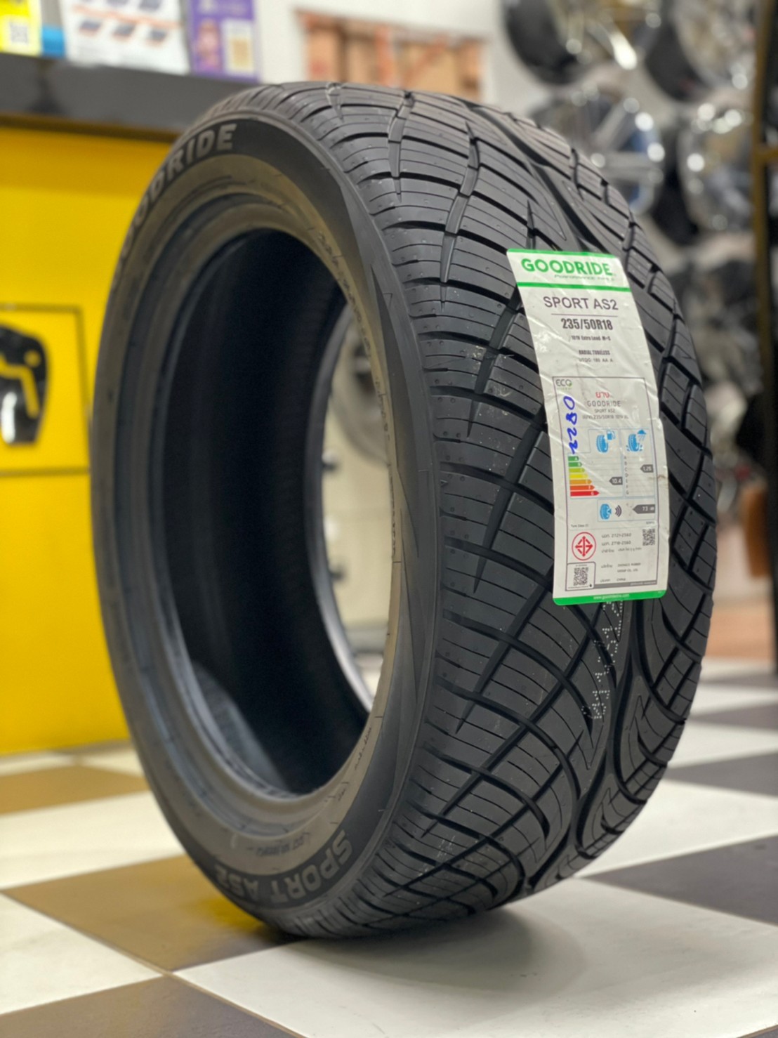 ยางใหม่ยางไทย สปอร์ตนุ่มหนึบ GOODRIDE AS2 235/50R18 เทรดเวย์280 ยางใหม่ปี2022