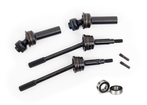 9052R Driveshafts, rear, extreme heavy duty, steel-spline constant-velocity with 6mm stub axles (complete assembly) (2) (for use with #9080 upgrade kit)