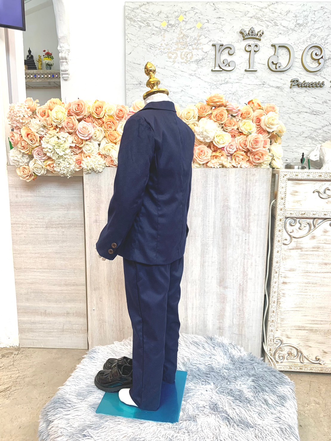 สูทเด็กผู้ชาย(หน้าร้านอยู่รัชดา ลองได้ถ่ายรูปจากชุดจริง)S134สีน้ำเงินฟ้าเซ็ตสูท5ชิ้น สูท เสื้อเชิ้ต กั๊ก กางเกง หูกระต่าย