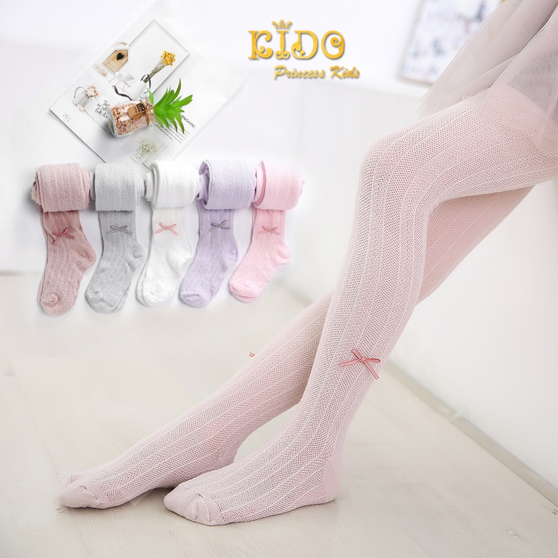 ถุงน่องเด็ก(หน้าร้านอยู่รัชดา)L053 สีชมพูเข้ม ถุงน่องเนื้อไหมพรมลายลง