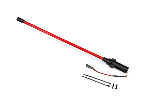10992-RED Whip light, LED, red (assembled) (1)/ 3x12mm BCS (2) (replacement for 1 whip light, left or right) (requires #6588X accessory power supply) [สำหรับ 1/5 FUNCO]