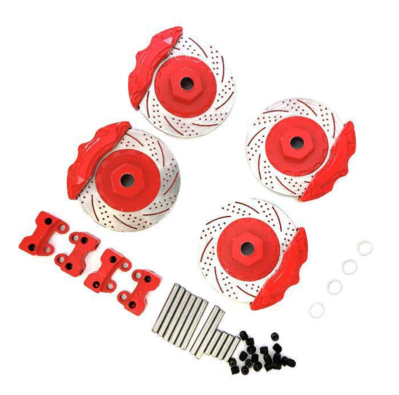 INT-C29937RED Realistic Alloy Brake Disc Set for Traxxas 1/10 TRX-4 Trail Crawler