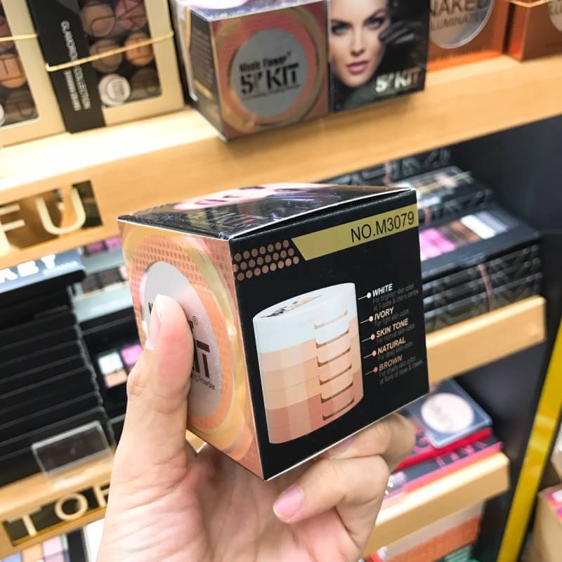 Music Flower 5 Colors Kit Concealing Shading Powder แป้งบรัชออน แป้งพัฟ แป้งคอนโด 5 ชั้น 5 เฉดสี