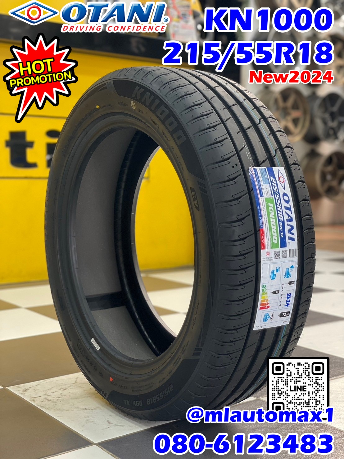 #OTANI #KN1000 215/55R18 ยางใหม่ปี2024