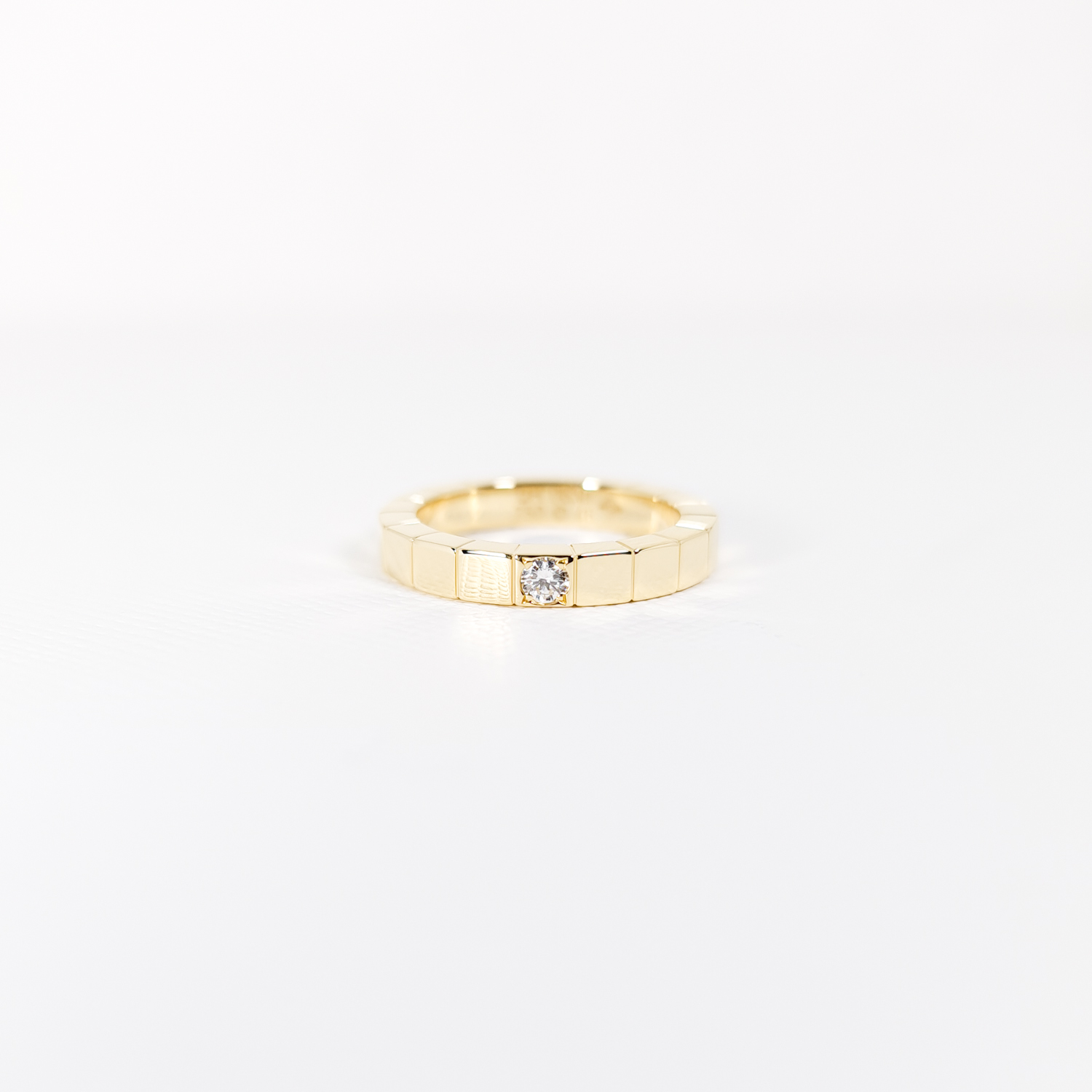 แหวน Cartier Lanieres 1diamond ทองคำ18K ไซส์ 46# (Used)
