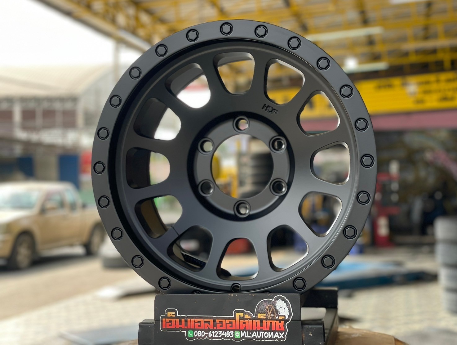 #ล้อแม็กซ์ใหม่ขอบ16 ลายออฟโรด #ระฆังคว่ำ #Model_HF268B 16x8.5 ET0 6x139.7 สีดำด้าน